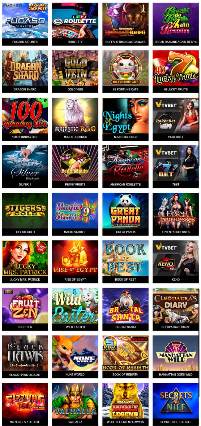 les jeux sur la fiesta casino